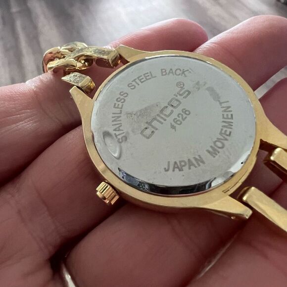 Chico’s Tortoise Face Gold Tone Chunky Chain Link Watch‎ - Picture 8 of 8